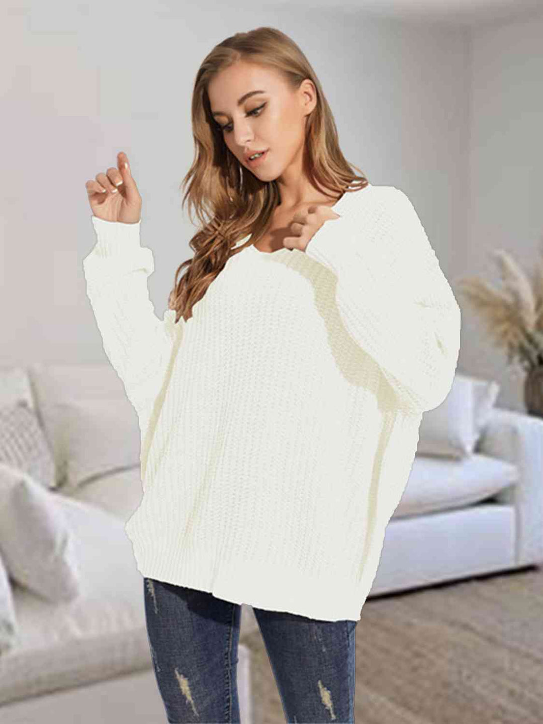 Stilla | Neck Batwing Dropped Shoulder Sweater