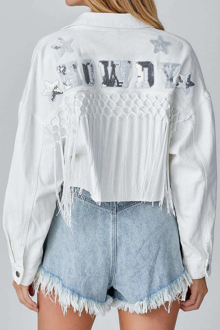 Stilla | Sequin Bog Lange Ærmer Denim Jakke