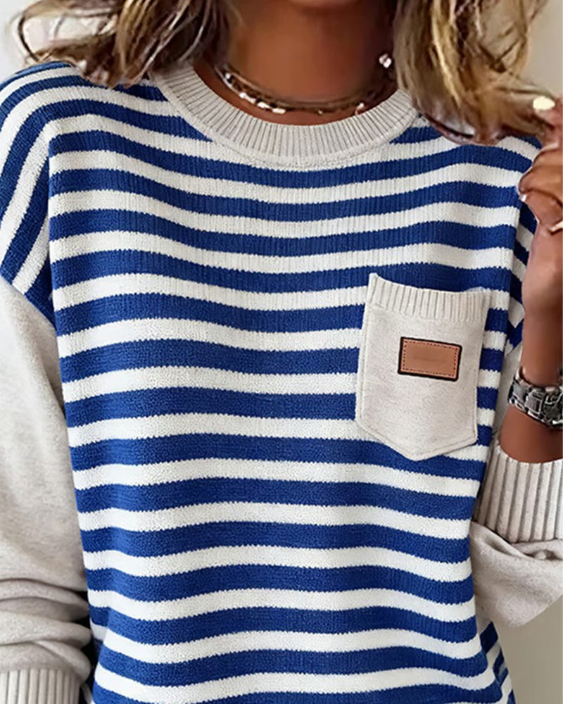Stilla | Pullover med kontraststriber