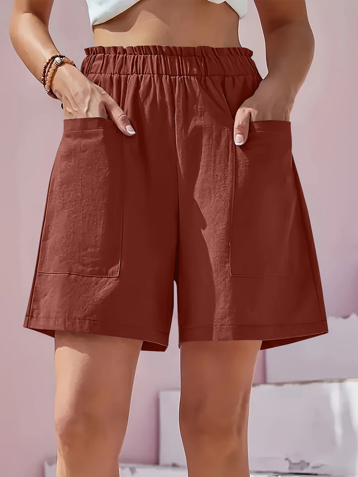 Stilla | Størrelse Med lommer elastisk talje shorts