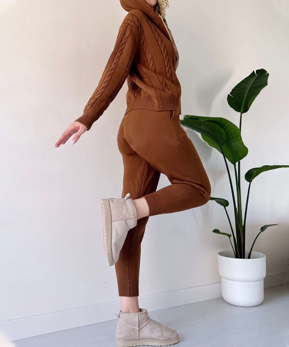 Stilla | To-delt sæt med cardigan og casual jacquard-strikpullover