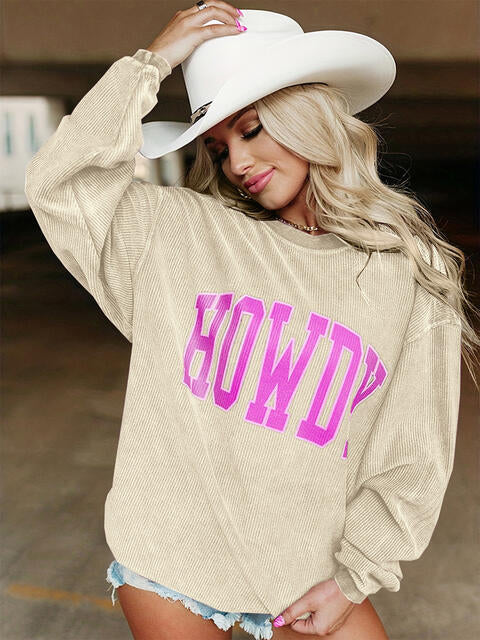 Stilla | Størrelse Howdy Grafik Rund Hals Sweatshirt