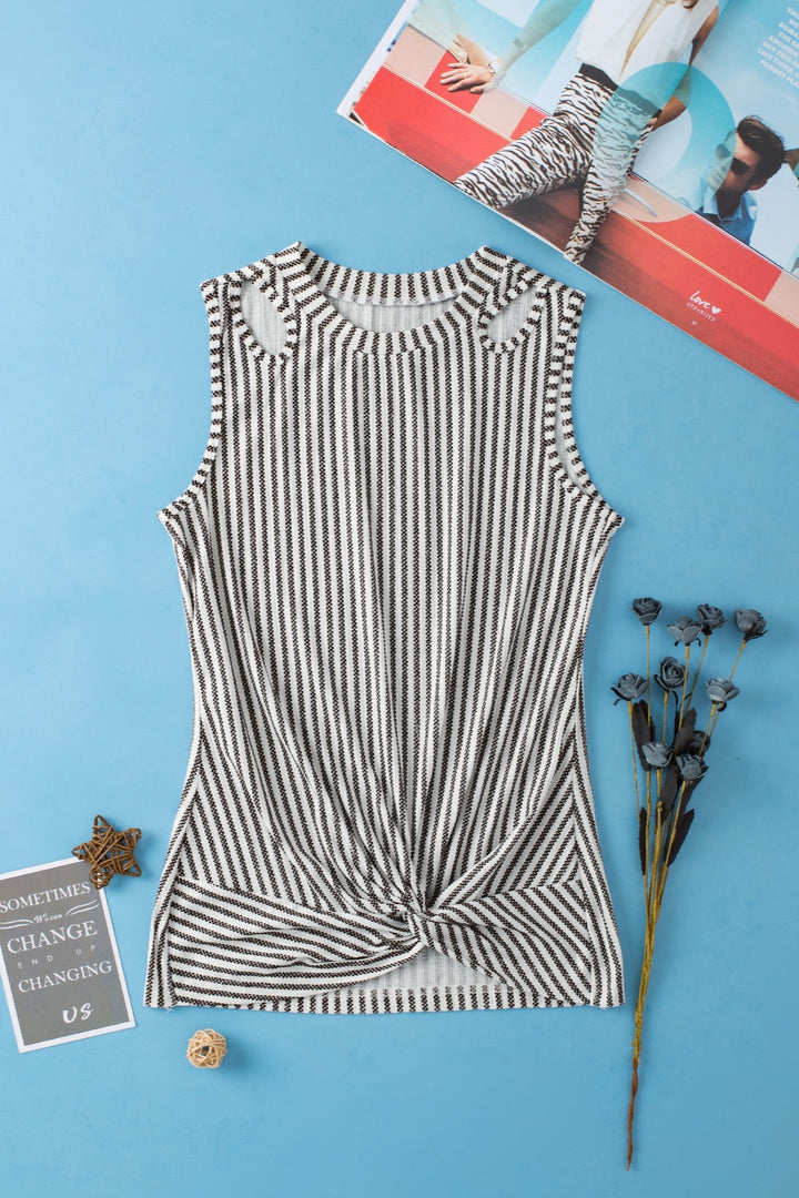 Stilla | Stribet Rund Hals Tank