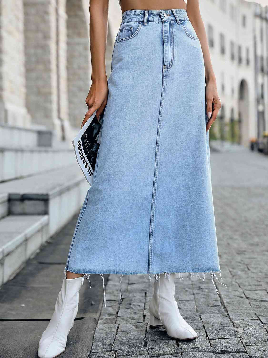 Stilla | Hem Denim Nederdel