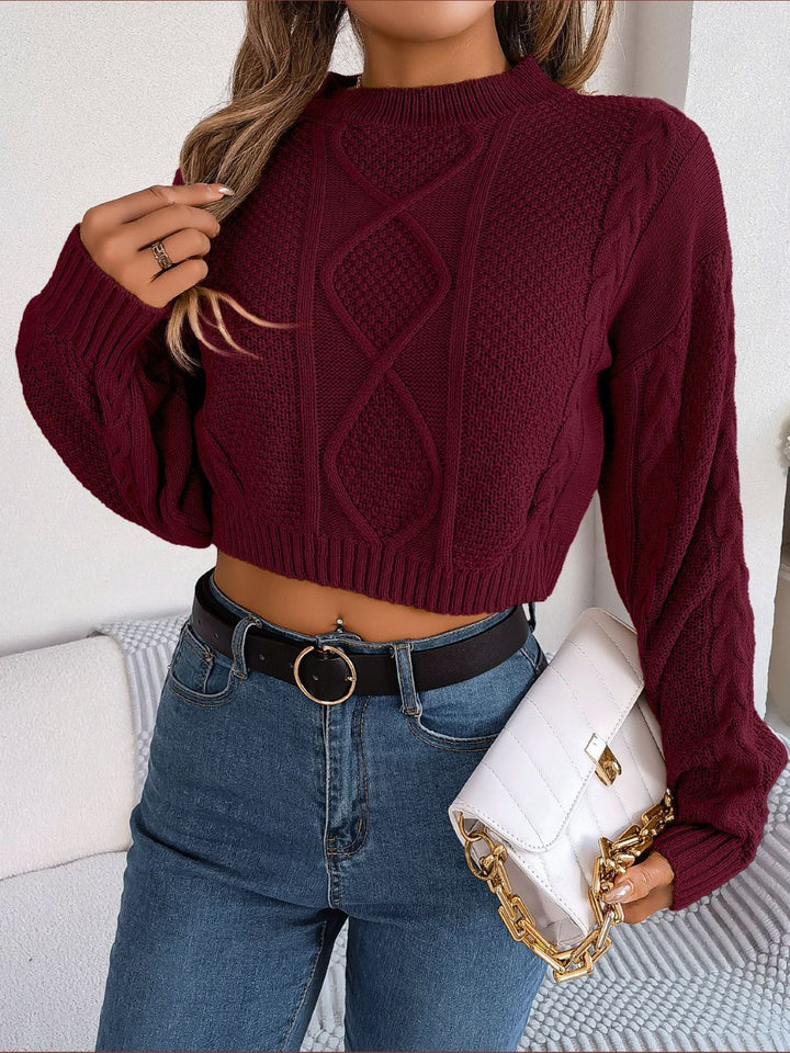 Stilla | Strikket Rund Hals Afkortet Sweater