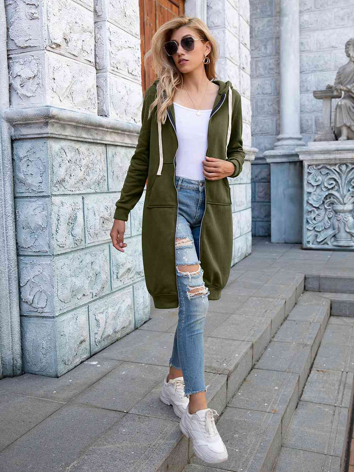 Stilla | up Langline Hoodie Med Lommer