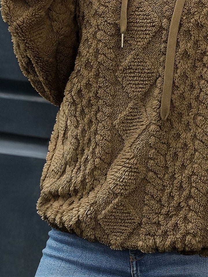 Stilla | Fleece Hættetrøje Med Lange Ærmer og Snøre