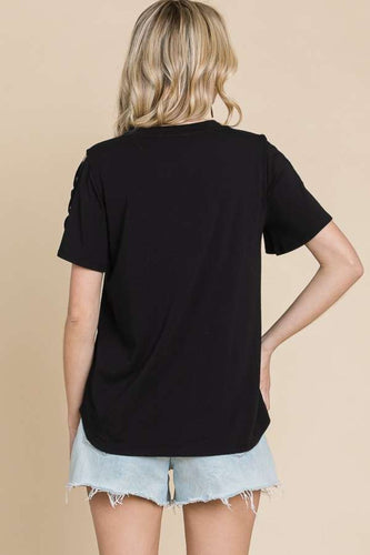 Stilla | Code Rund Hals Crisscross Korte Ærmer T-Shirt