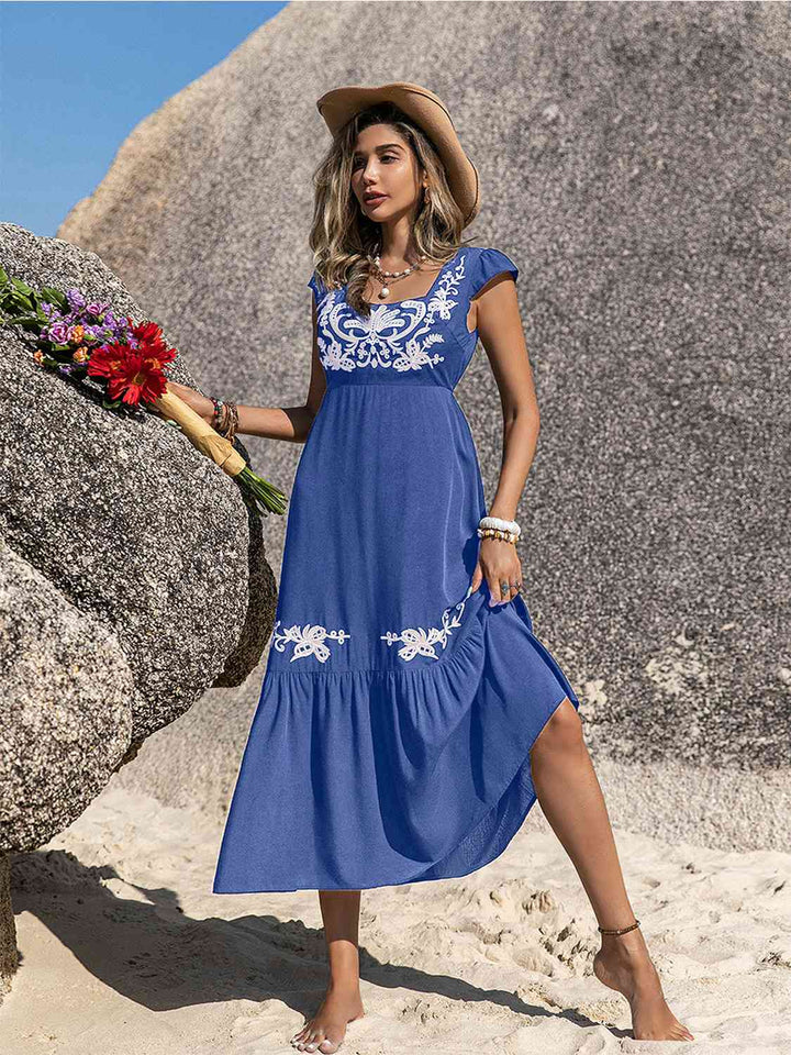 Stilla | Square Neck Ruffle Hem Dress