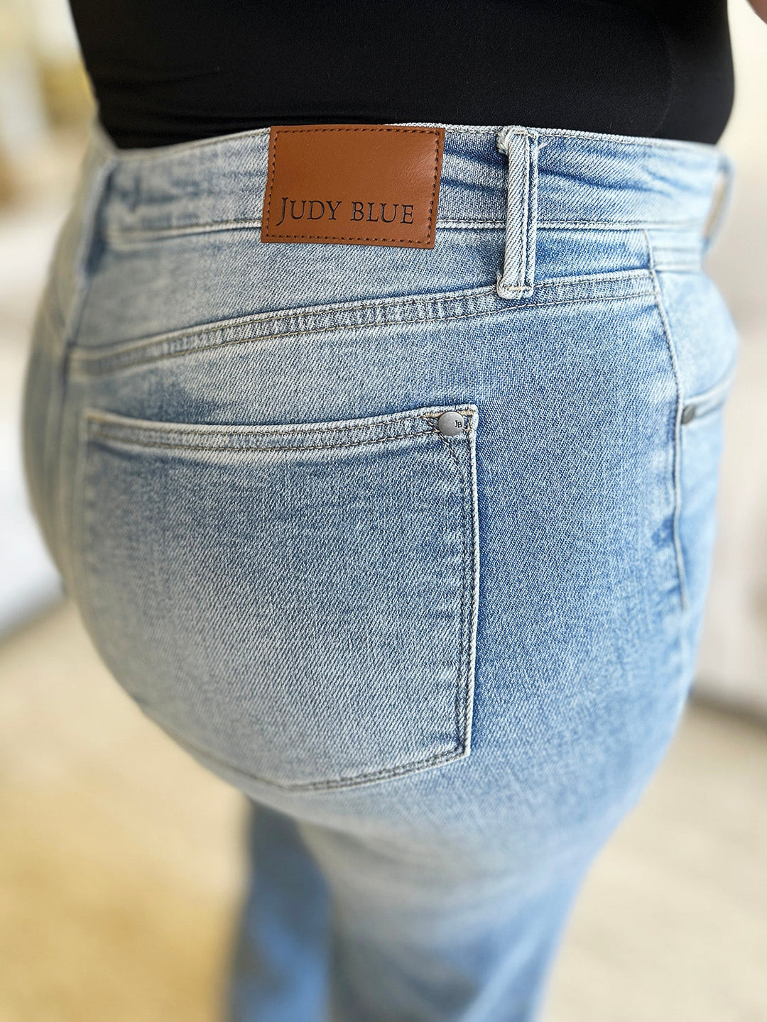 Stilla | Blå Fuld Størrelse Høj Talje Bred Ben Jeans