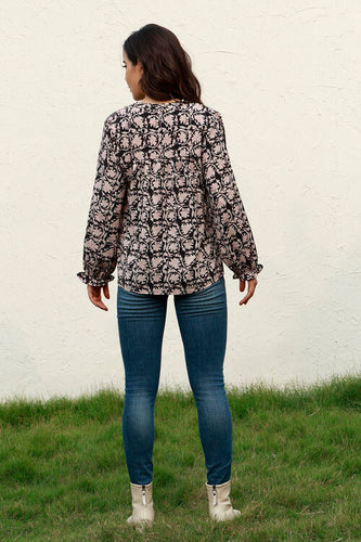 Stilla | Flounce Sleeve Rund Hals Bluse