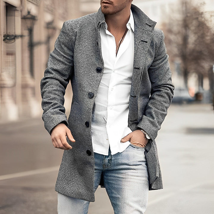 Stilla | Herrerternet Overcoat - Knappelukning med sidelommer