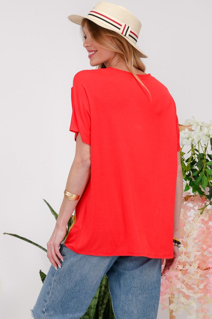 Stilla | Full Size Leopard Farveblok T-Shirt