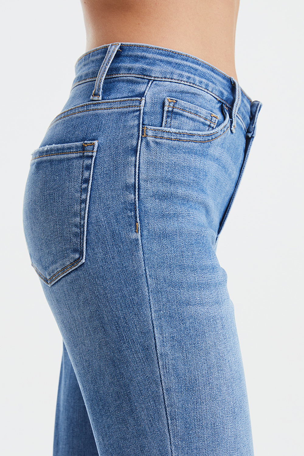 Stilla | Full Size Høj Talje Raw Hem Straight Jeans