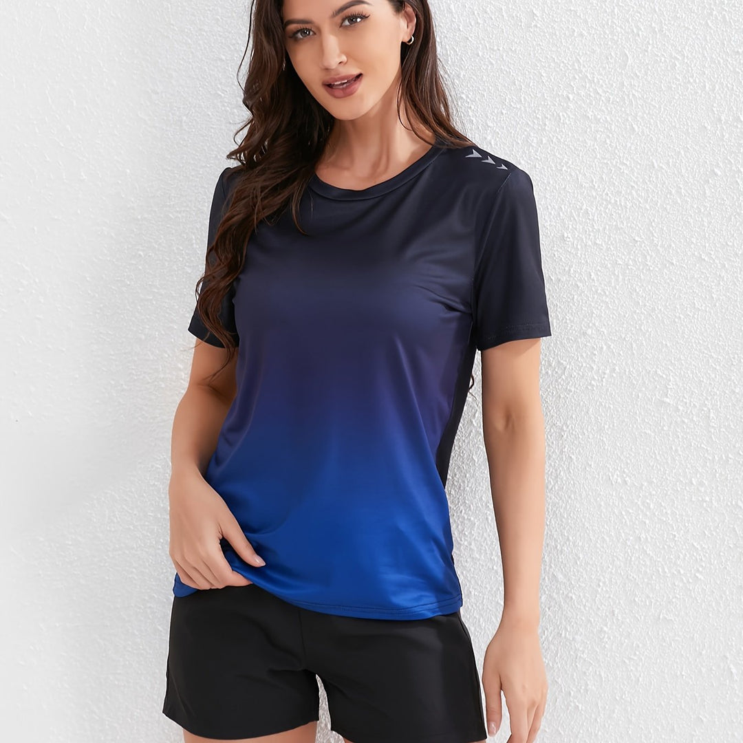 Skovae | Damer Ombre Sport T-Shirt med Korte Ærmer
