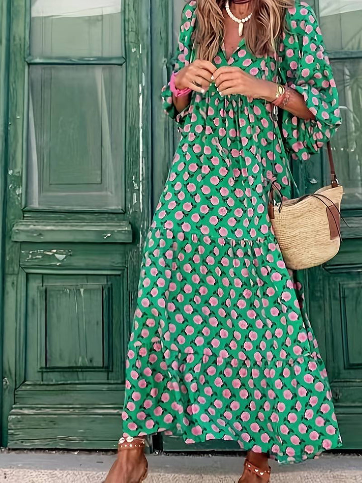 Stilla | Løs Boho Maxi Kjole Med Blomsterprint
