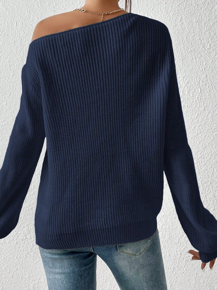 Stilla | Enkelt Skulder Langærmet Sweater