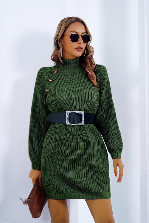 Stilla | Turtleneck Langærmet Sweater Kjole