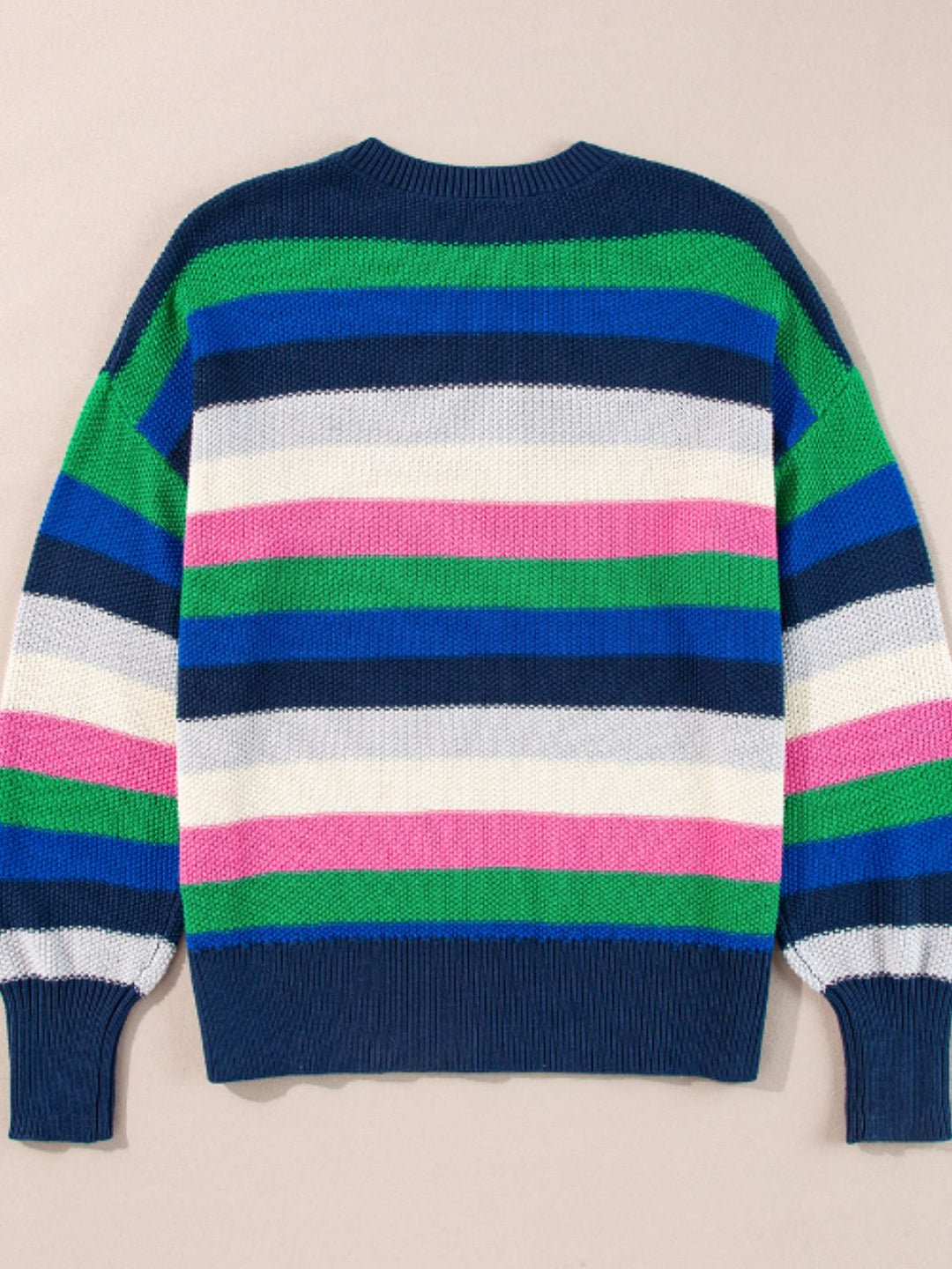 Stilla | Pullover med lange ærmer og rund hals med kontraststriber