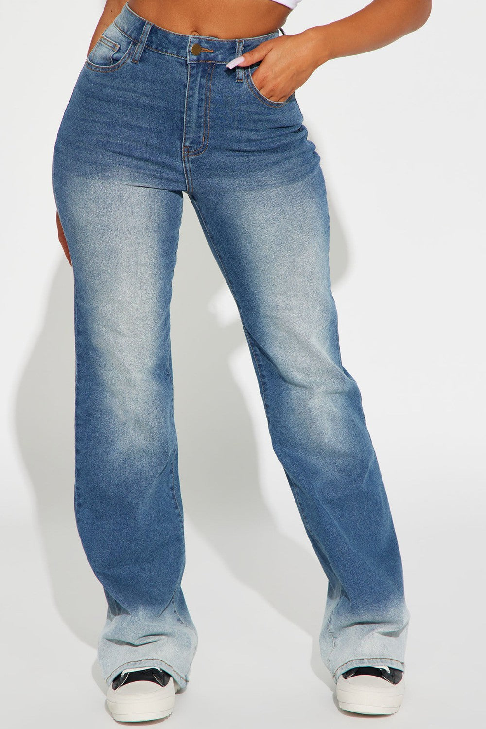 Stilla | Knappede Lange Jeans