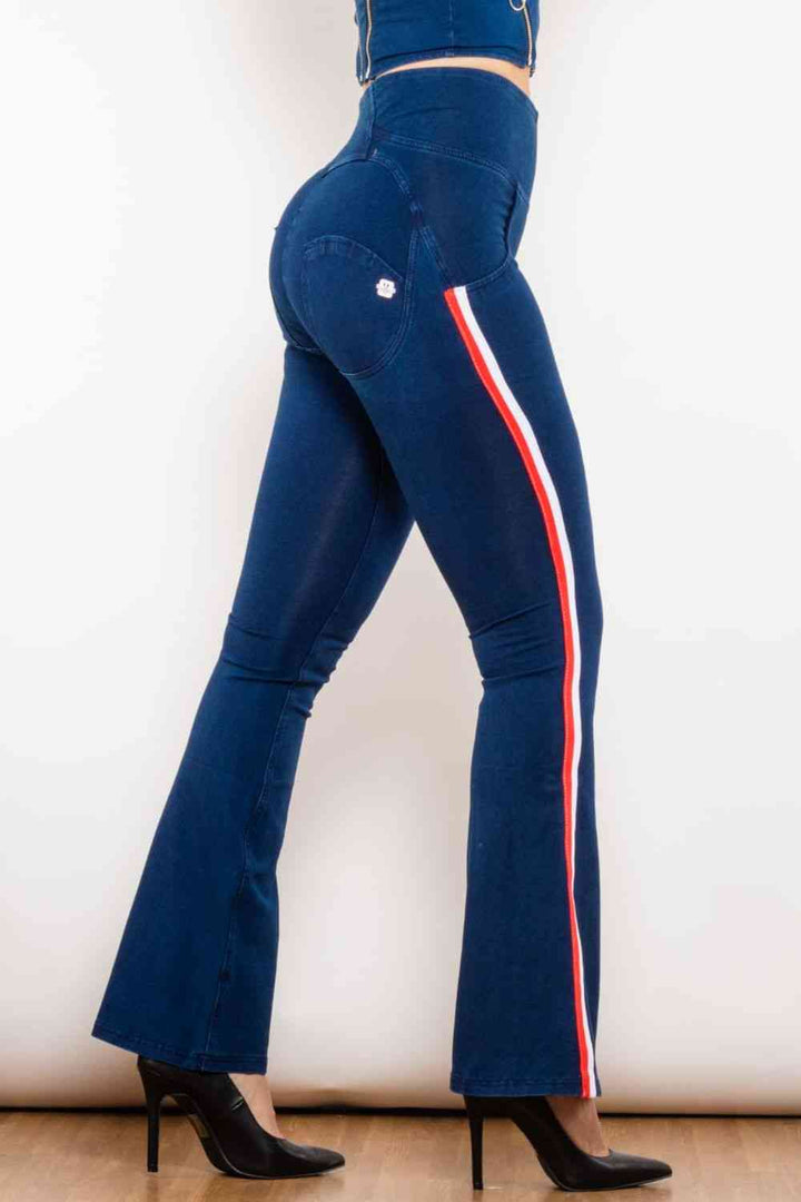 Stilla | Stripe Lynlås Lukning Bootcut Jeans