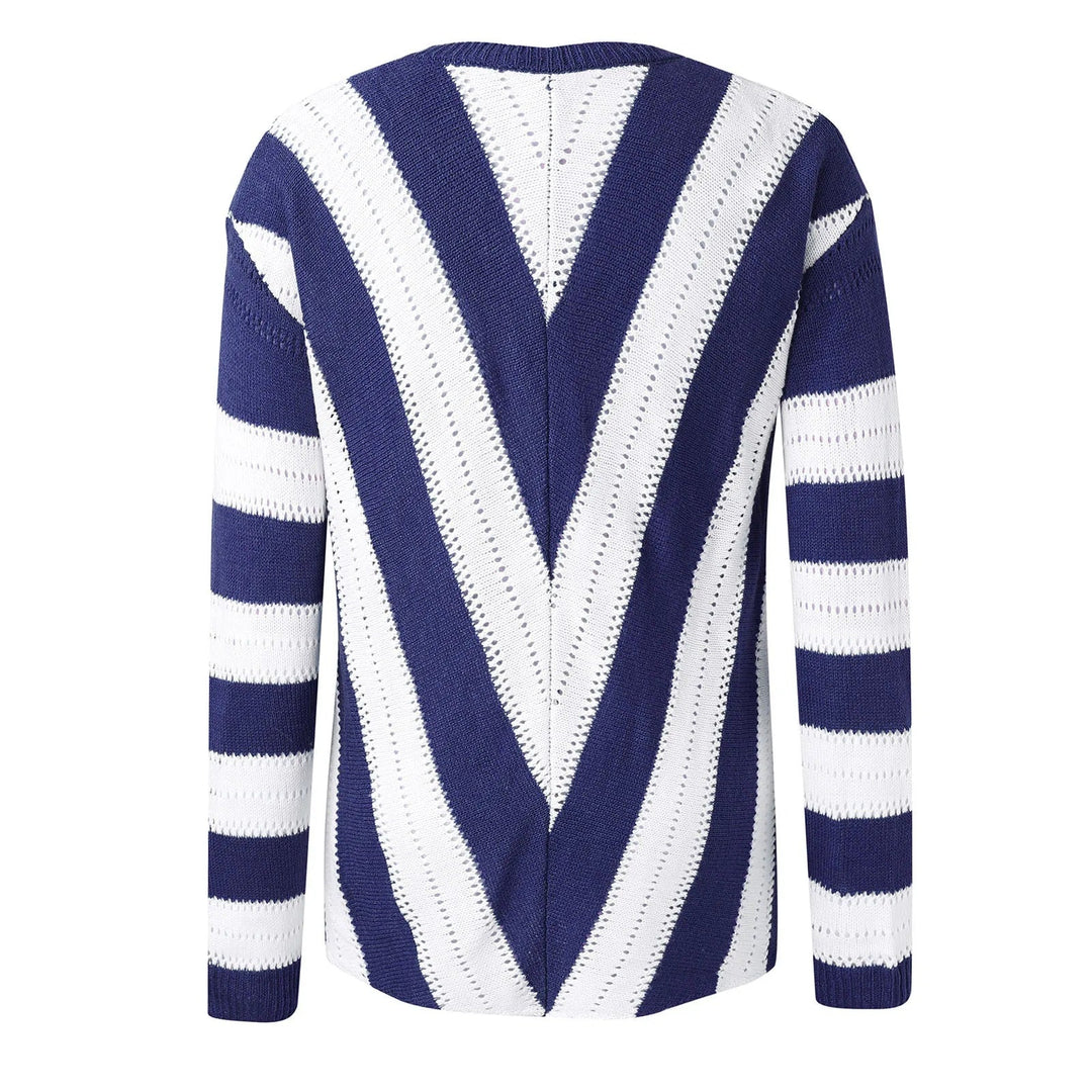 Stilla | Behagelig stribet pullover med V-hals til damer