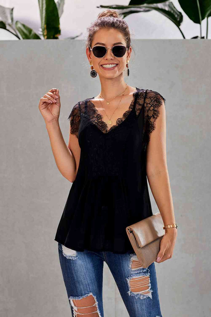 Stilla | Trim Spliced Lace V-hals Tank