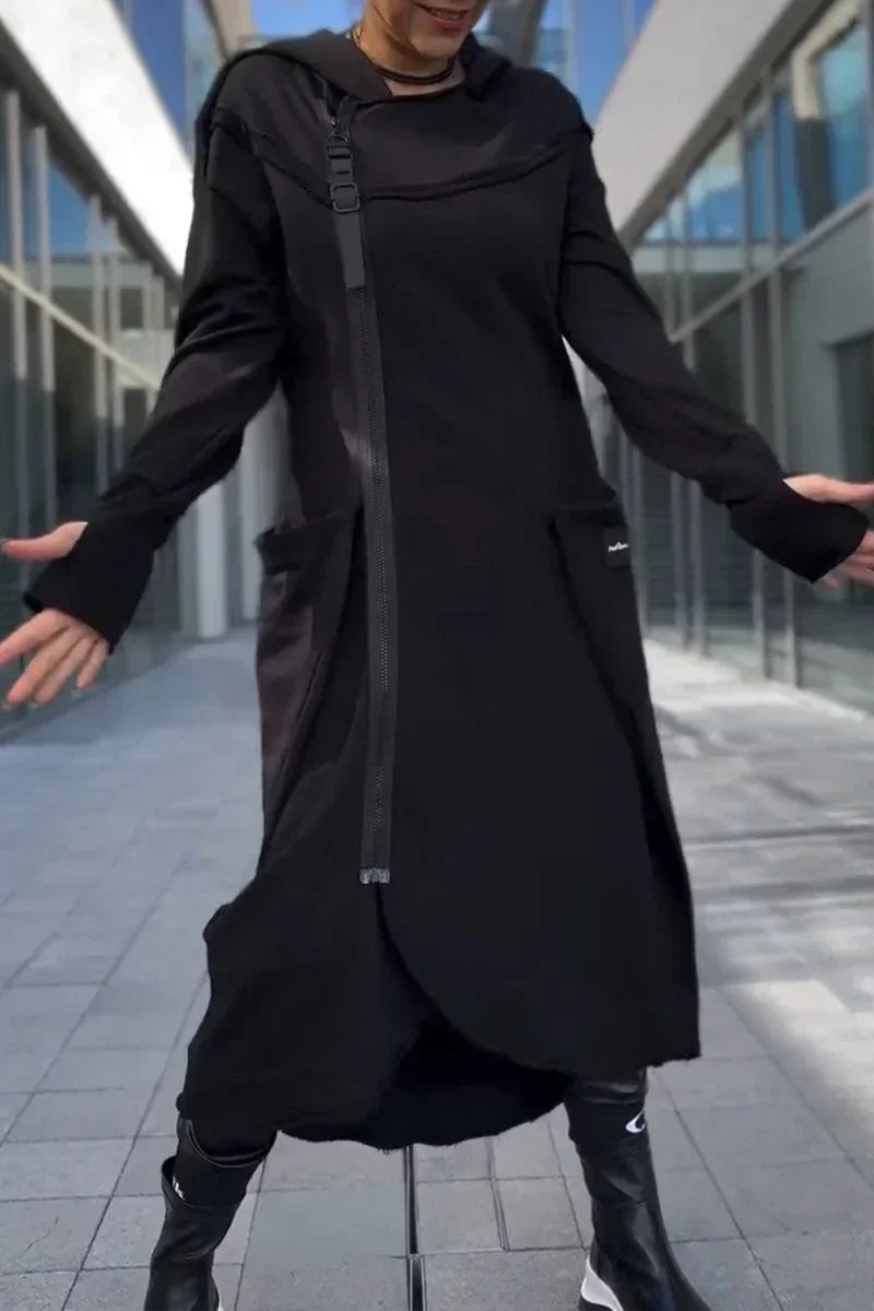 Stilla | Langt Hoodie-Kjole med Moderne Snit