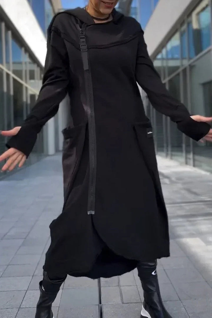 Stilla | Langt Hoodie-Kjole med Moderne Snit