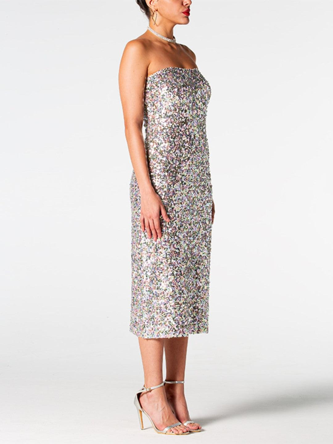 Stilla | Straight Neck Midi Wrap Dress