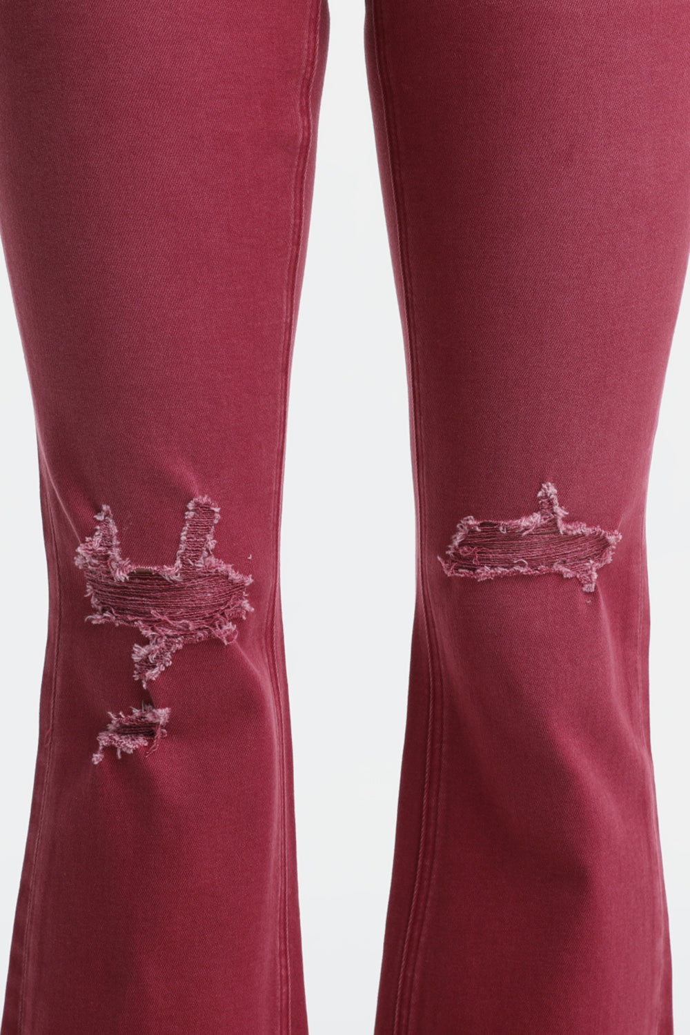 Stilla | Full Size Høj Talje Distressed Raw Hem Flare Jeans