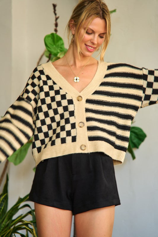 Stilla | Mønster Sweatshirt Cardigan