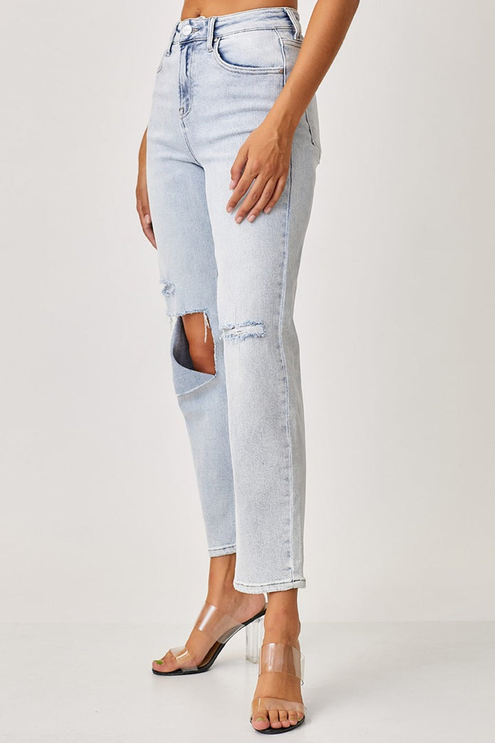 Stilla | High Rise Distressed Relaxed Jeans