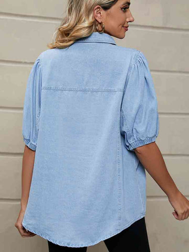 Stilla | Ærmel Denim Skjorte Jakke