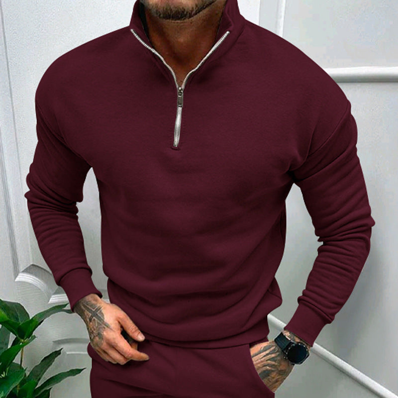 Stilla | Pullover med Halv-Zip Stående Krave