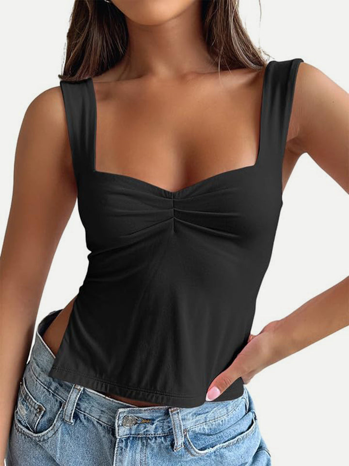 Stilla | Sweetheart Neck Wide Strap Tank