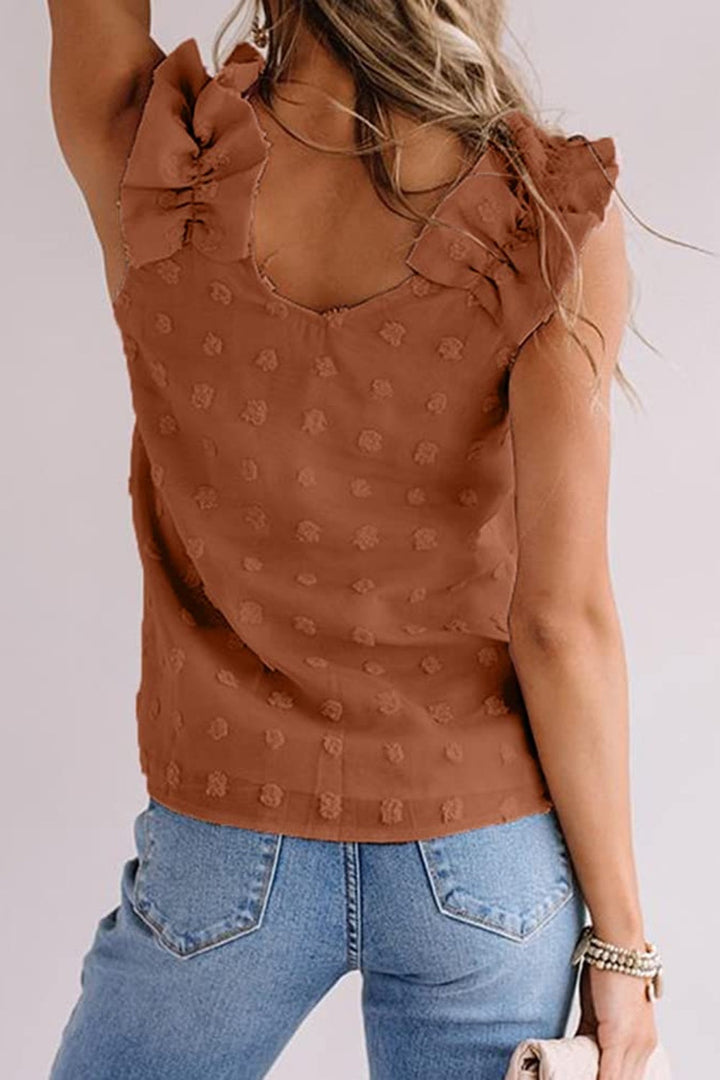 Stilla | Plus Size Swiss Dot V-Hals Tanktop