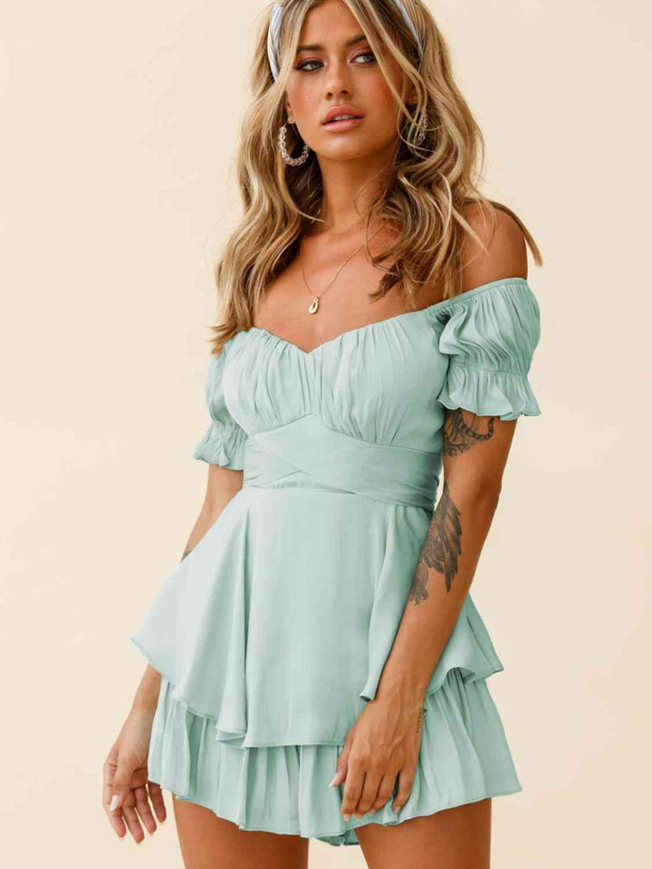 Stilla | Skulder Flounce Ærme Romper
