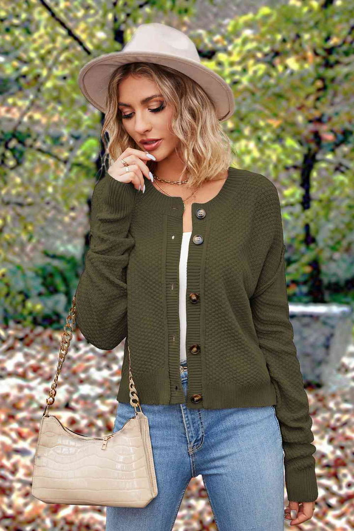 Stilla | Op Rund Hals Drop Skulder Cardigan