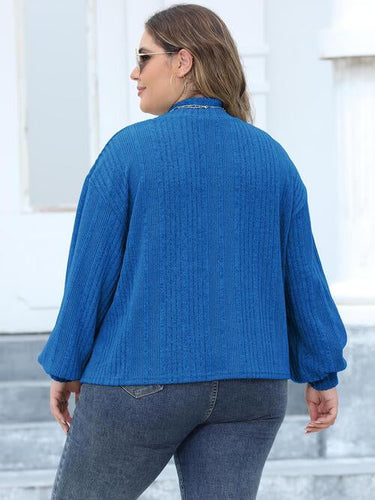 Stilla | Størrelse Mock Neck Langærmet Strikket Top