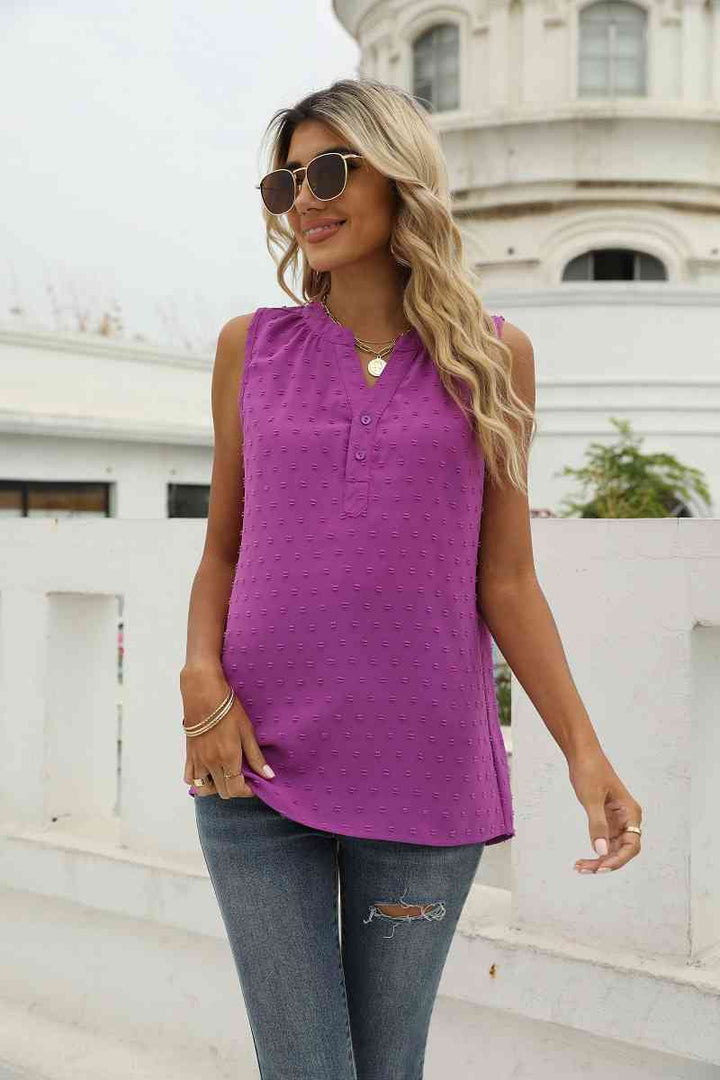Stilla | Dot Notched Neck Tank