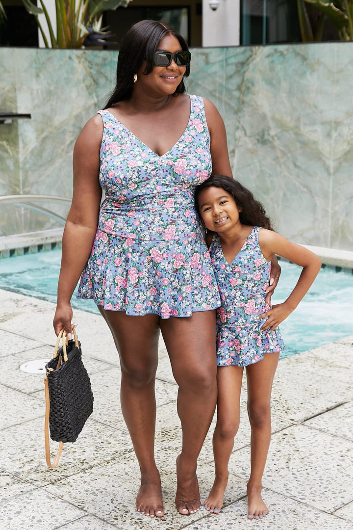 Stilla | West Swim Full Size Clear Waters Swim Dress I Rose Sky