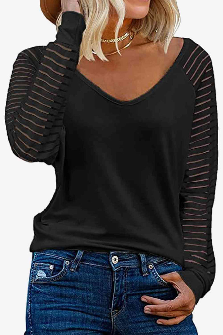 Stilla | Neck Lang Raglan Ærme Top