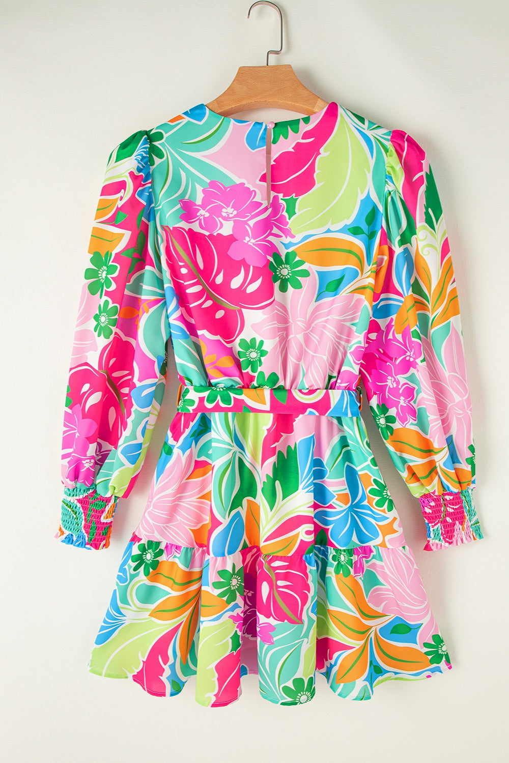 Stilla | Tie Waist Lantern Sleeve Mini Dress