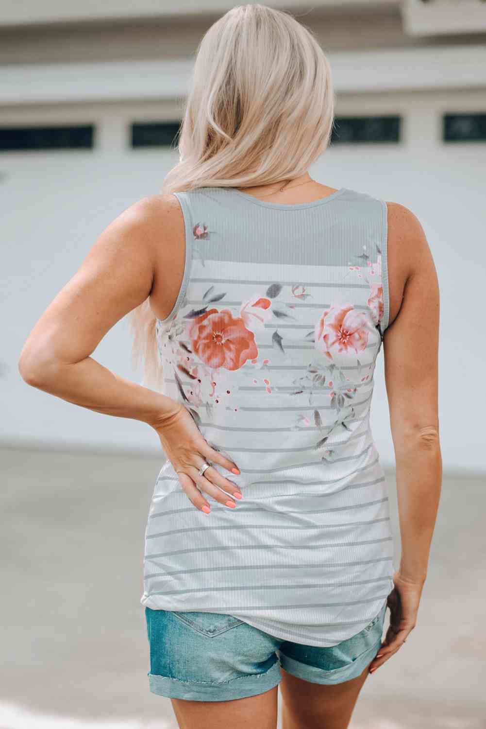 Stilla | Print Knap V-hals Tank
