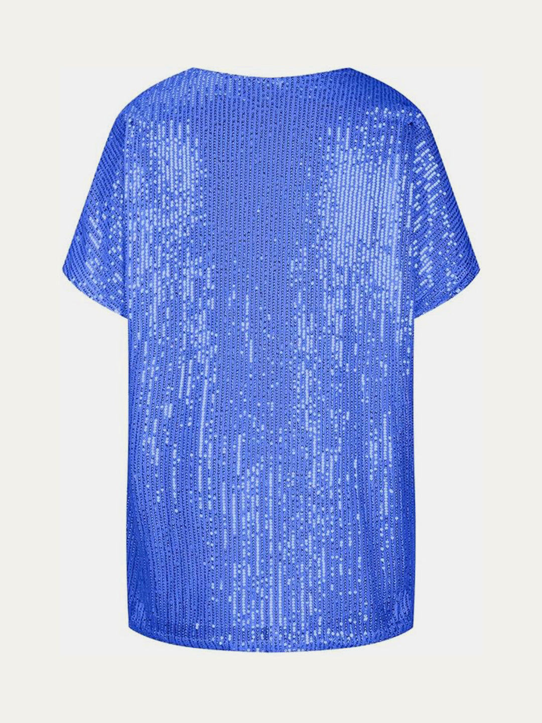 Stilla | Plus Size Paillet V-Hals Kortærmet Top