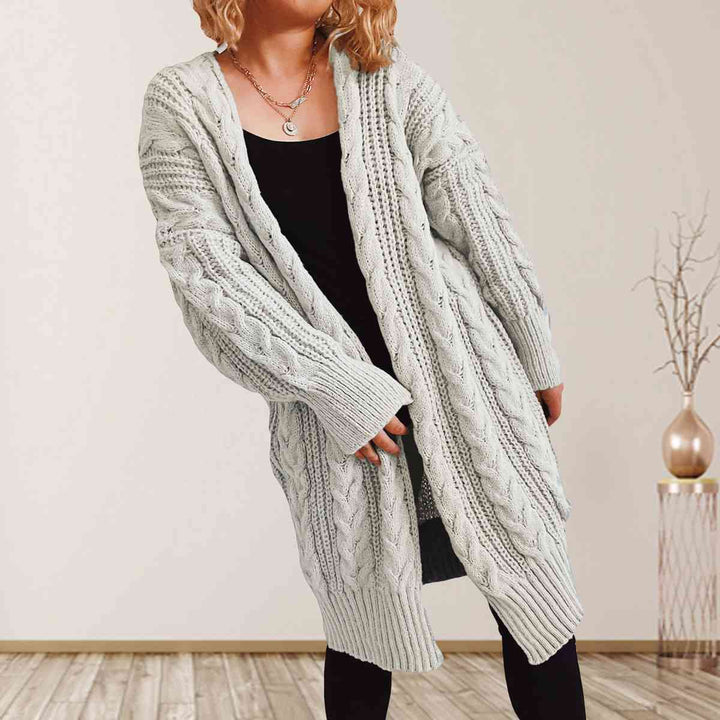 Stilla | Strik Åben Front Nedsat Skulder Cardigan