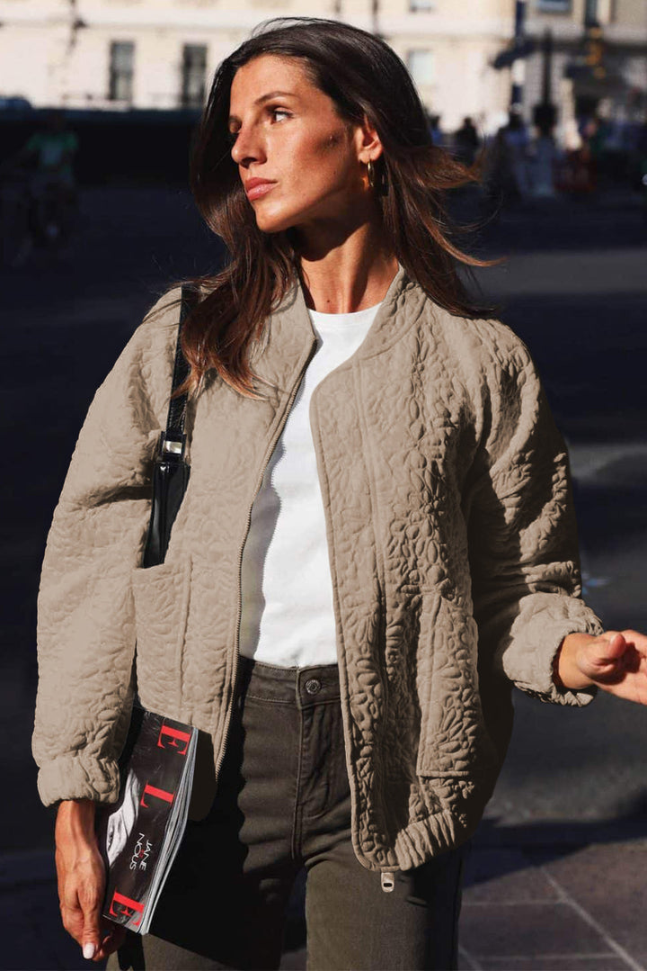 Stilla | Quiltet Jakke med Lynlås Polyester Let & Trendy