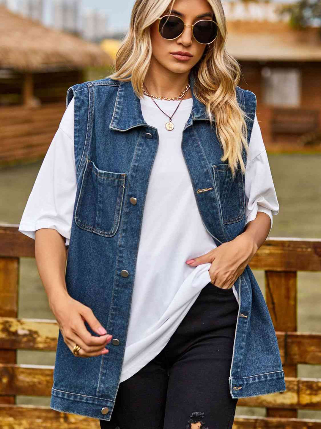 Stilla | Nedre Denim Vest