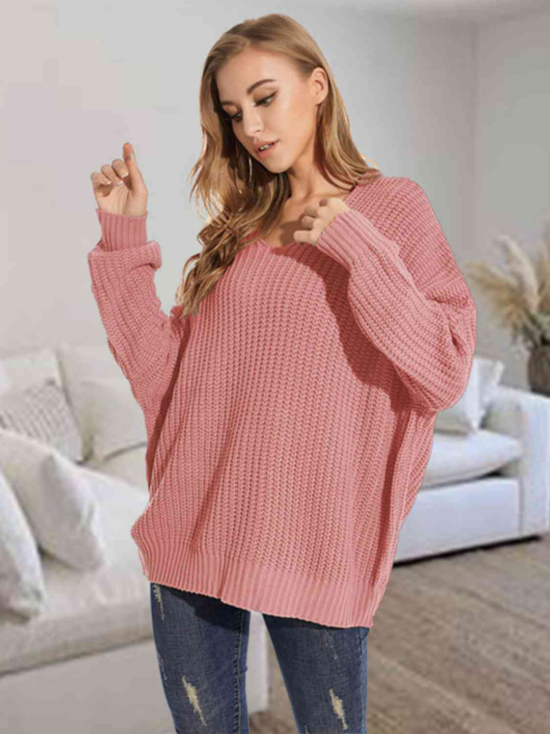 Stilla | Neck Batwing Dropped Shoulder Sweater